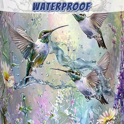 Beautiful Hummingbird Laundry Basket Oxford Cloth Hamper 18.9"x16.5" - color: Hummingbird Watercolor Floral