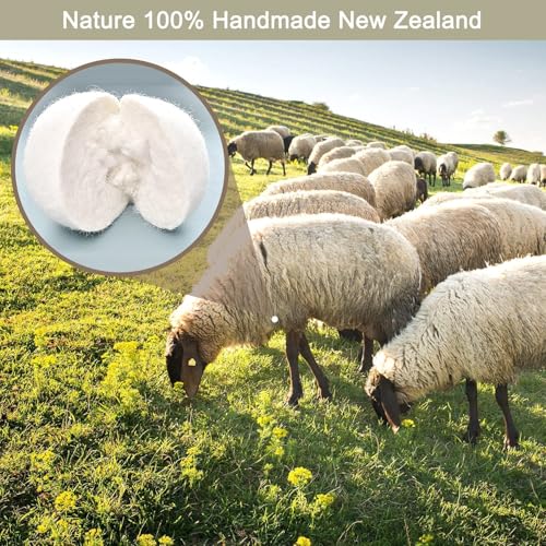 Organic Wool Dryer Balls: Eco-Friendly & Chemical-Free | Our Anti-Entanglement Reusable Balls Eliminate Wrinkle Static | 6-Pack XL Dryer Balls for Laundry is Made with New Zealand Wool (MER-WHT-CAT) - color: Mer-wht-cat