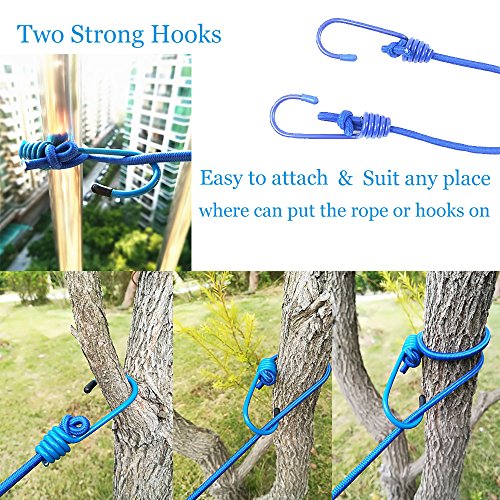 Adjustable Elastic Clothesline with Clips and Positioning Balls Portable Retractable Windproof Laundry Hanging Rope Anti-Skid Washing Line with Drawstring Bag (Dark Blue) - color: Dark Blue