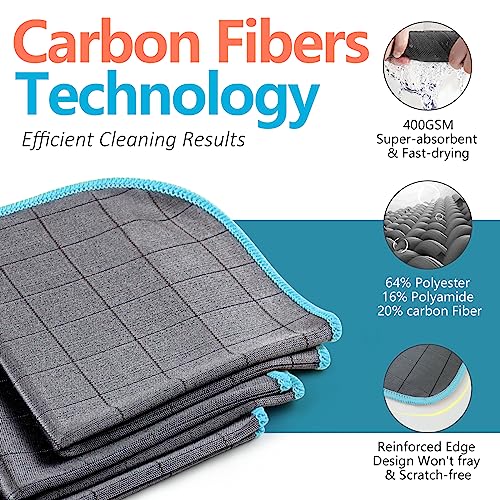 Airlab Glass Polishing Streak Free Miracle Cleaning Cloth, Grey-Light Blue - color: Grey-light Blue