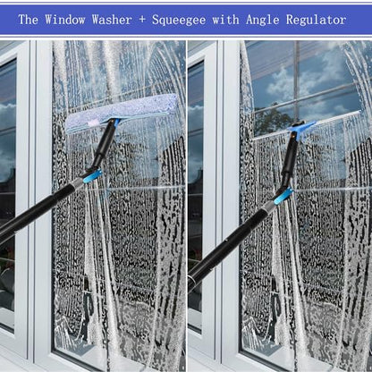 26FT Window Cleaning Brush Kit, 4-26ft Adjustable Water Fed Pole Kit