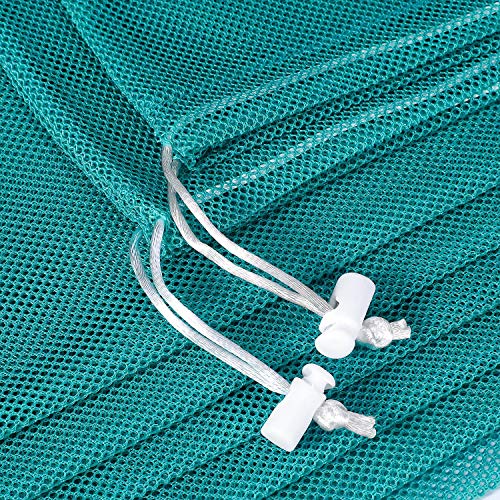 Frienda 6 Pieces Mesh Stuff Sack, 11 x 15 Inch Durable Nylon Drawstring Laundry Bag for Rinsing Beach Toys, Seashell Collecting, Mesh Bags and Travel(Turquoise) - color: Turquoise