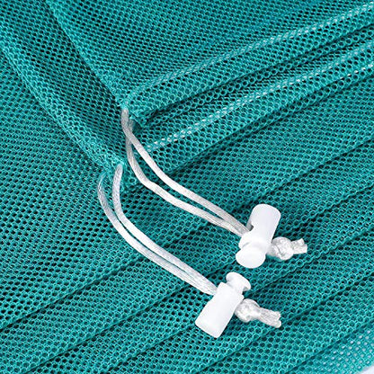 Frienda 6 Pieces Mesh Stuff Sack, 11 x 15 Inch Durable Nylon Drawstring Laundry Bag for Rinsing Beach Toys, Seashell Collecting, Mesh Bags and Travel(Turquoise) - color: Turquoise