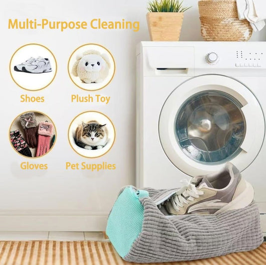 Shoe Washing Machine Bag 2pcs Laundry Bags for Washer & Dryer Deep Cleaning Machine for All Shoes Type Shoe Cleaning Bag with Zipper (Grey) - color: Grey 2Pcs