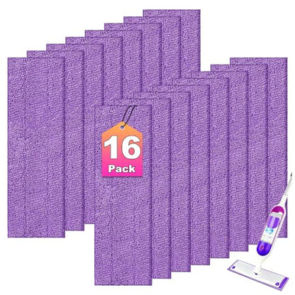 FIXSMITH Power Mop Pads Compatible with Swiffer Power Mop, 16 Pack Reusable PowerMop Refills for 13"-15" Spray Mops, Microfiber Household Replacement Pad for Floor Cleaning - size: 16 Pack