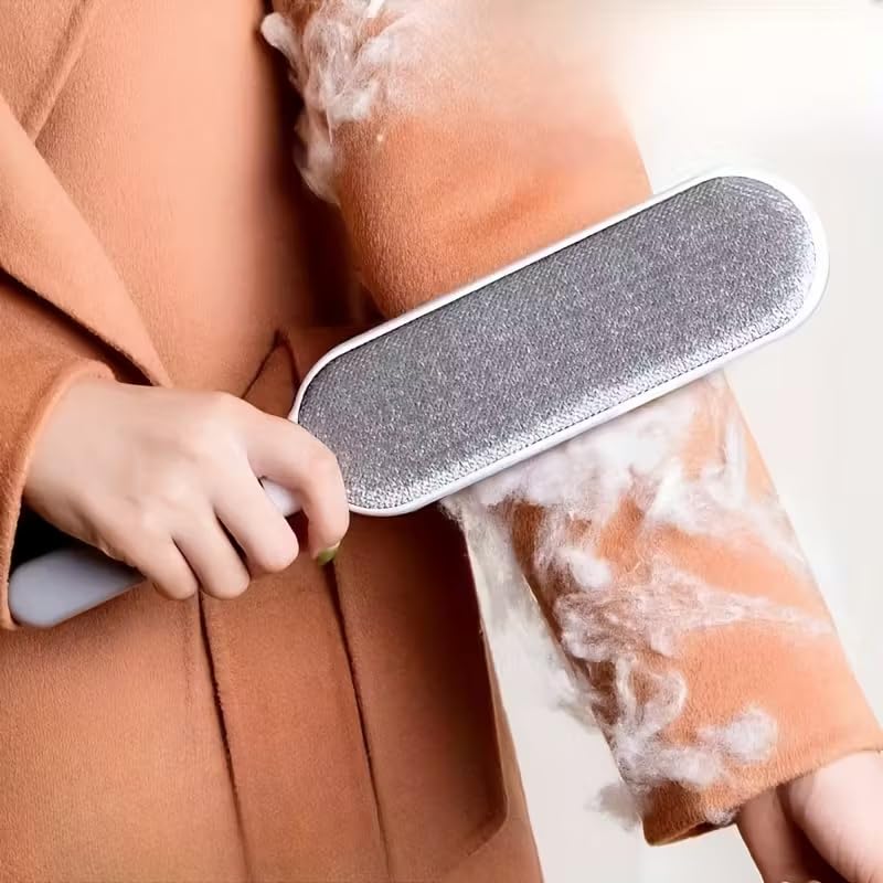 1PC Lint Remover Brush Double-Sided Static Reusable for Pet Hair, Dust and Pilling On Clothing, Upholstery, Bedding, Gray - color: Gray