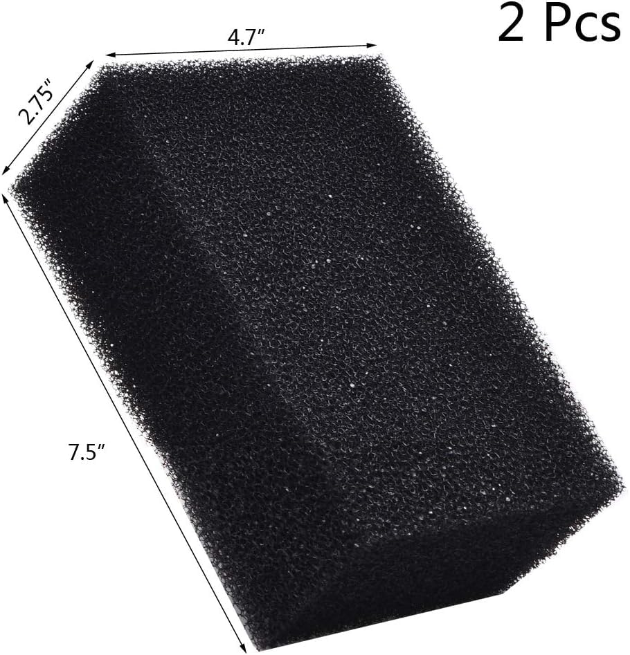 ALEGI Filter Foam Sponges,Bio Sponge Filter Media Pad 7.5" x 4.7" x 2.75" - size: 7.5" x 4.7" x 2.75" (2pcs)