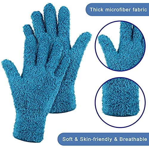 Patelai 3 Pairs Microfiber Dusting Gloves for Plants Leaf, Medium - color: Purple, Blue, Rose Red, size: Medium