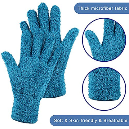 Patelai 3 Pairs Microfiber Dusting Gloves for Plants Leaf, Medium - color: Purple, Blue, Rose Red, size: Medium