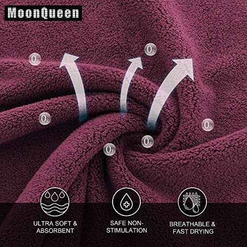 MOONQUEEN Ultra Soft Premium Washcloths Set - 12 x 12 inches - 72 Pack - Quick Drying - Highly Absorbent Coral Velvet Bathroom Wash Clothes (Burgundy) - color: Burgundy, size: 12 x 12 Inch(Pack of 72)