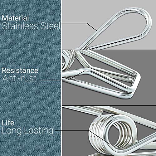 40 Pack Stainless Steel Clothes Pins, Multi-Purpose Metal Wire Utility Clips