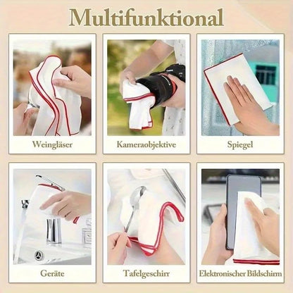 2Pcs Microfiber Glass Cleaning Cloth, Lint Free for Windows, Glasses, Windshields, Mirrors, Stainless Steel, Barware & Crystalware - color: Multicolor