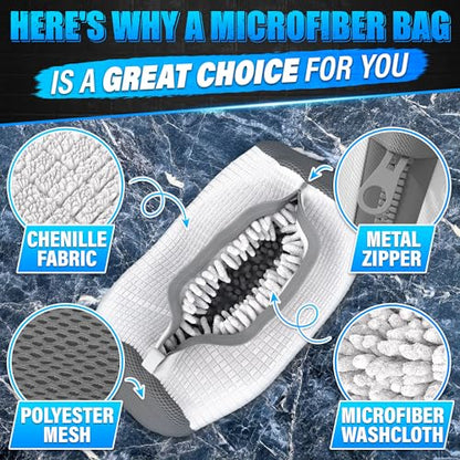 2 Pcs Reusable Shoe Washing Machine Bag, XXL with Zipper, White - color: White