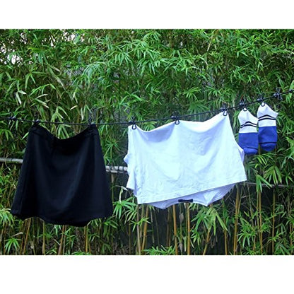 HAWATOUR Retractable Travel Clothesline with 12 Pcs Clothespins, Black