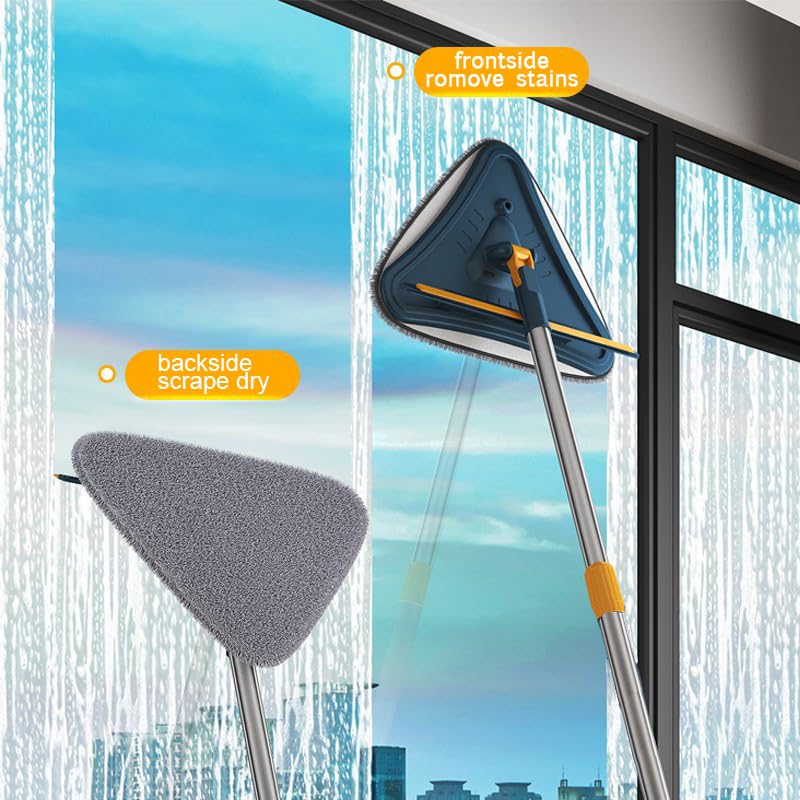 5-in-1 Wall Cleaner Mop with 79'' Long Handle, Triangle Head Wall Scrubber