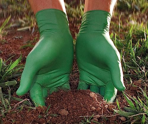 SHOWA 6110PF Sustainable EBT Latex-Free, Powder-Free, Nitrile Disposable Single Use Safety Gloves, 4 Mil, 9.5" Length, Small (1 Box/100 Gloves) (Pack of 10) - color: Green, size: Small (Pack of 10)