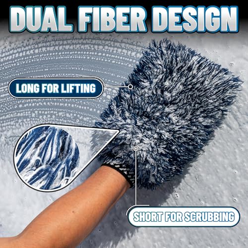 Chemical Guys, The Dually Dual-Fiber Wet-Dry Microfiber Wash Mitt, Blue - size: 1 Pack, style: Wash Mitt