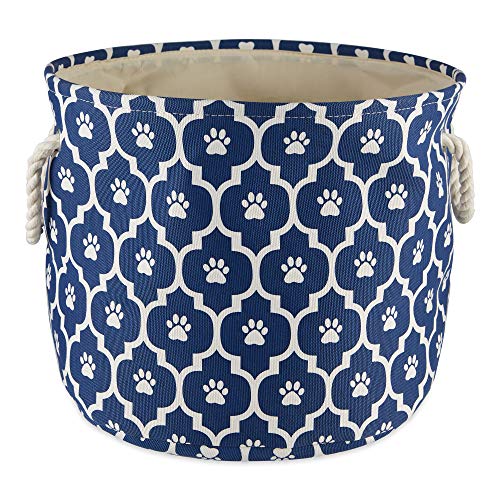 Bone Dry 6192 Pet Storage Collection Lattice Paw Print, Medium Round, Nautical Blue - color: Nautical Blue, size: Medium Round