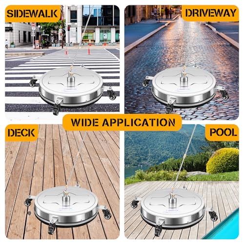LidoDola 19'' Pressure Washer Surface Cleaner, Power Washer Accessory - size: 19 INCH SILVER