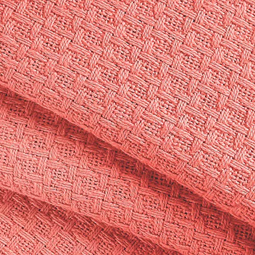 Belizzi Home 100% Cotton Bed Blanket, Breathable Bed Blanket Twin Size, Cotton Thermal Blankets Twin, Perfect for Layering Any Bed for All Season, Coral - color: Coral, size: Twin (60 in x 90 in)