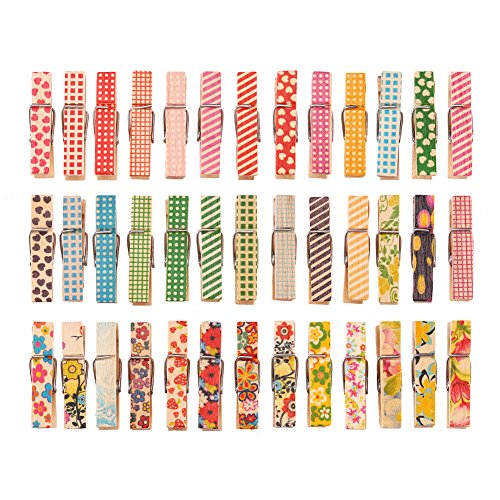 DECORA 3.5cm/1.38in Colorful Painted Wood Clothespin 100 Pieces for Photo Clips Scrap Booking Crafts Gift Wrapping - color: Multicolor, size: 3.5cm/100pcs
