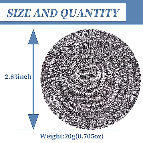 Stainless Steel Scrubber Scrubbing Scouring Pad Sponges Clean Pot Pan and Steel Wool for Kitchen Bathroom (Pack of 2) - size: 6Pcs Metal Scrubber (Pack of 2)