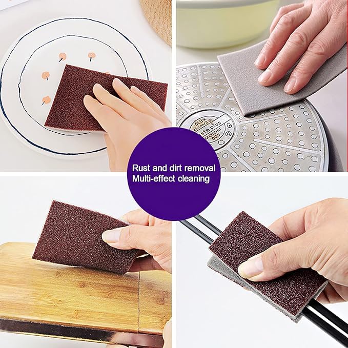 3pcs Nano Carborundum Sponge, Emery Sponge Brush Clean Eraser Scrub - color: Brown, size: Basic Style 0.5cm thick-3Pcs