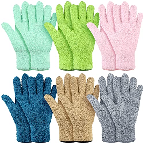 Bencailor 6 Pairs Microfiber Dusting Cleaning Gloves, medium, fresh Color - color: Fresh Color, size: Medium
