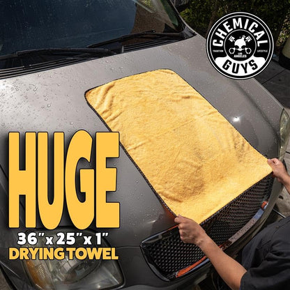 Chemical Guys, Large Microfiber Drying Towel for Cars, 36 x 25 in, Yellow - size: 36"x25", style: 1 pack