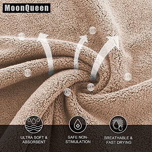 MOONQUEEN Ultra Soft Premium Washcloths Set - 12 x 12 inches - 72 Pack - Quick Drying - Highly Absorbent Coral Velvet Bathroom Wash Clothes (Brown) - color: Brown, size: 12 x 12 Inch(Pack of 72)