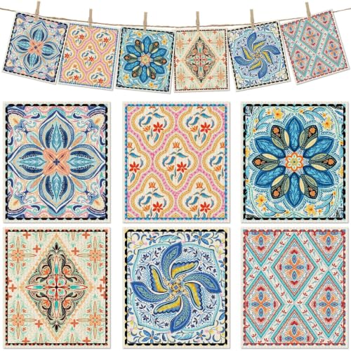 6 Pcs Swedish Paper Cloths for Kitchen, Reusable Paper Towels Washable - color: Floral Ornamentation