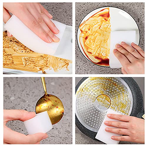 25pack Melamine Sponges for Multi-Purpose Cleaning - Tough, Durable Magic Sponge Erasers for Use on Sinks, Kitchen, Bathrooms, Walls, Floors, Bathtubs, Shoes, Furniture, Cars - Won't Rip Easily. - color: 25pc