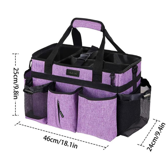 Wearable Cleaning Caddy Bag,Cleaning Supply Tote for Cleaning Supplies, Cleaning Organizer with Adjustable Shoulder and Waist Straps for Cleaners & Housekeepers (Enlarged Purple, Plus) - color: Enlarged Purple, size: Plus