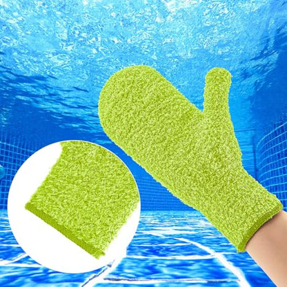 Teenyyou 2 Pairs Pool Cleaning Mitt Spa Scrubbing Gloves Hot Tub,Green - color: Green