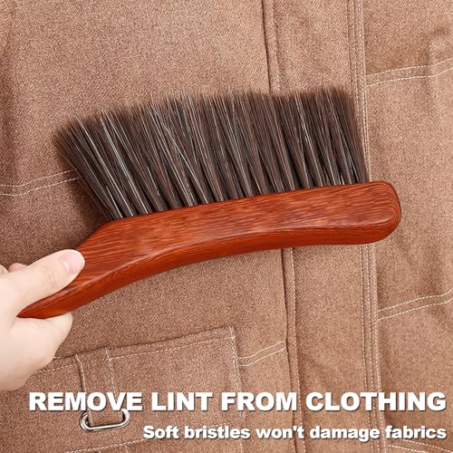 Hand Broom Soft Bristles Duster with Solid Wood Handle Quick Dusting Brush for Sofa Bed Furniture Musical Instruments (Rosewood) - color: Rosewood