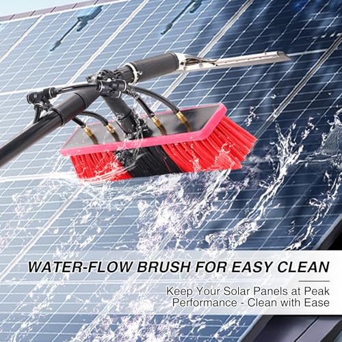 24FT Solar Panel Cleaning Brush with Telescopic Water Fed Pole