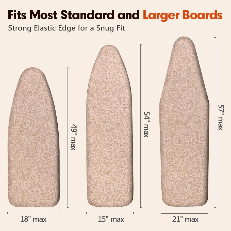 Ironing Board Cover and Pad, Extra Large 21x57, Extra Thick - color: Dusty Rose, size: 21" x 57"