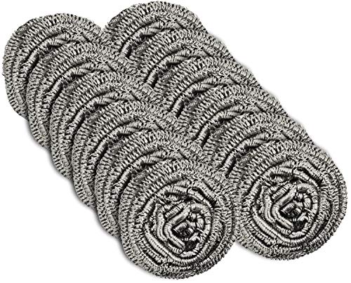 12 Pack Stainless Steel Scourers by Scrub It – Steel Wool Scrubber Pad Used for Dishes, Pots, Pans, and Ovens. Easy scouring for Tough Kitchen Cleaning.