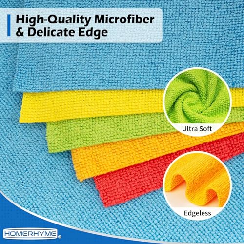 Microfiber Cleaning Cloth, 200 Pack Cleaning Rags Microfiber Towel Bulk Absorbent Lint-Free Wash Cloths, All-Purpose Towels for Cars, Shop, Automotive, Garage, Home & Kitchen - color: Blue, style: 200 Pack