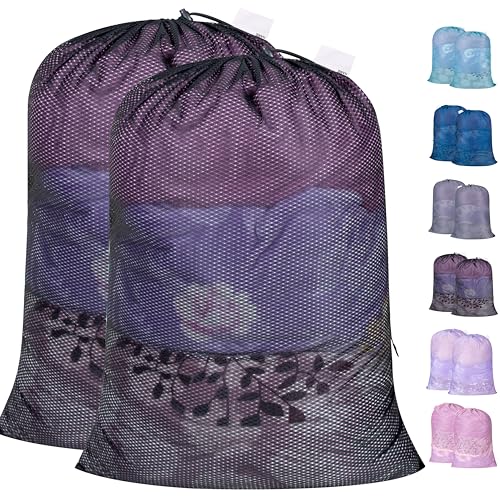 Polecasa 2 Pack Heavy Duty Diamond Mesh Laundry Bag, 24x36", Black - color: Black, size: 24"x36" | 2 Pack