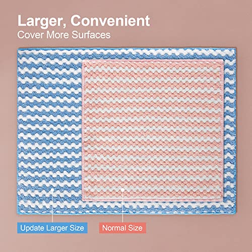 JOYMOOP 12 Pack Microfiber Cleaning Cloth, Larger Kitchen Towels, Dish Rags for Dish Drying Washing, Absorbent Streak Free Lint Free Rags for Cleaning - 11.81" x 15.75" - color: Mixed [Pink+blue+green], size: 15.7"x11.8" - 12pcs