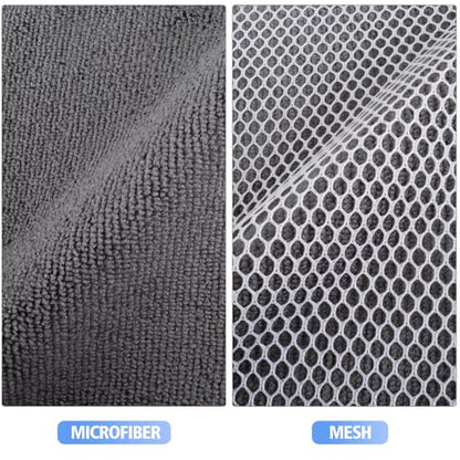 KinHwa Dish Cloths for Washing Dishes with Scrub Side, Microfiber Dish Rags - color: Gray, size: 6inchx6inch