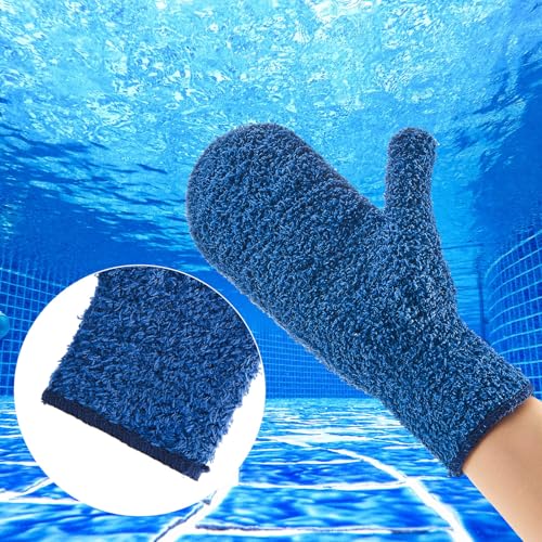 Teenyyou 2 Pairs Pool Cleaning Mitt Spa Scrubbing Gloves Hot Tub,Blue - color: Blue