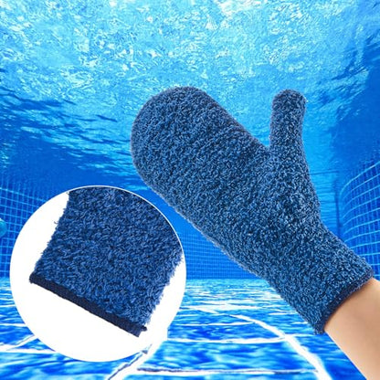 Teenyyou 2 Pairs Pool Cleaning Mitt Spa Scrubbing Gloves Hot Tub,Blue - color: Blue