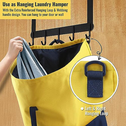 Laundry Bag Backpack 125L Extra Large, Heavy Duty 900D Coated Oxford Fabric, 3 Pockets Durable Travel Laundry Bags with Soft Padded Shoulder Straps for College Dorm, Apartment, Laundromat (Yellow) - color: Yellow