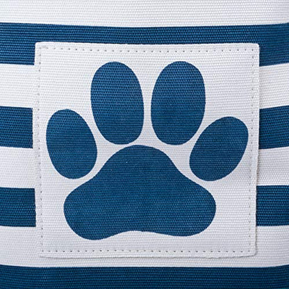 Bone Dry Pet Storage Collection Striped Paw Patch Bin, Large Rectangle, Navy - color: Navy, size: Large Rectangle