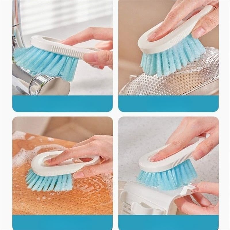4 Pack Multi-Purpose Crevice Cleaning Brush, Kitchen Scrubber for Cutting Board, Sink, Shoe, Laundry, Household Plastic Detailer