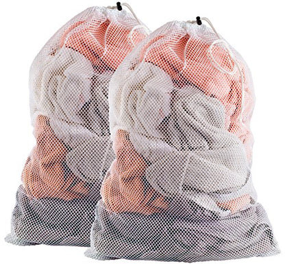 Handy Laundry Mesh XL Laundry Bag 24"x36" 2-Pack, Heavy Duty, White - color: White