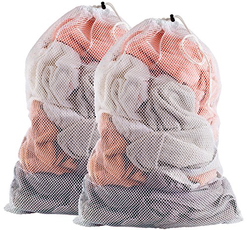 Handy Laundry Mesh XL Laundry Bag 24"x36" 2-Pack, Heavy Duty, White - color: White