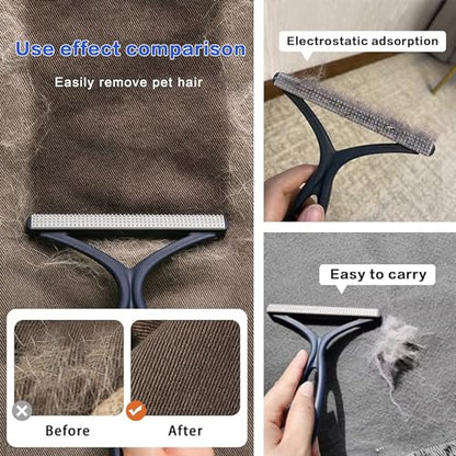 3-Pack Pet Hair Remover Carpet Rake, Dog Cat Hair Remover, Carpet Scraper - color: Blue With Black